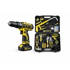 Kit Ferramentas 12v Com Parafusadeira Amarelo 12v 50hz/60hz