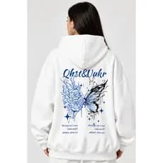 Moletom Canguru Pelúcia Algodão Confortável Streetwear Y2K borboleta Retro Unissex 2025