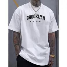 Camiseta Masculina BROOKLYN bco 100% Algodão malha 30.1 Premium ,Camiseta Estampada,Envio Rápido. Casual