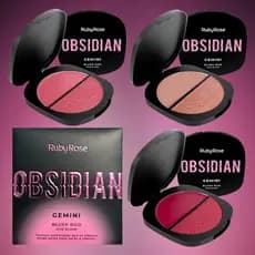 Blush Duo Obsidian Gemini Ruby Rose | Pigmentação Intensa e Longa Duração