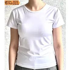 Blusa Básica Feminina Em Visco Lycra, Manga Curta, Baby Look T-shirt