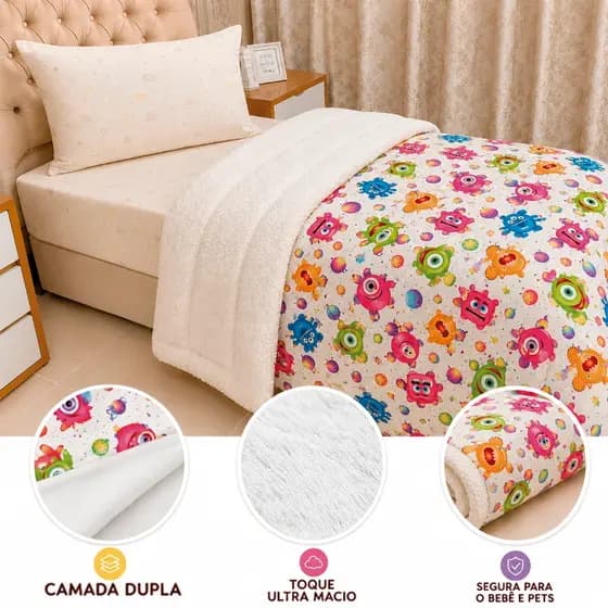 Manta Cobertor Bebê Infantil 120x80 Antialérgico super macia.