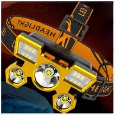 Lanterna de Cabeça led Potente Recarregável Ajustável Pesca Caminhada Ciclismo Bike Camping Trilha LED-T01