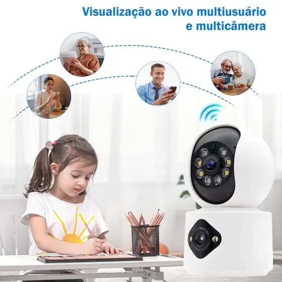 Câmera de Segurança IP Wifi Bluetooth 2 Cameras FULL HD 4MP AutoTrack visão fixa Áudio bidirecional 355° baba APP YOOSEE