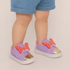 Tênis Infantil Menina Moda Casual Delicado Detalhe Laço Fofo Confortável Macio Dia Dia Ajustável