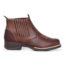 Botinha Bota Masculina Couro Genuíno Qualidade Conforto Agro