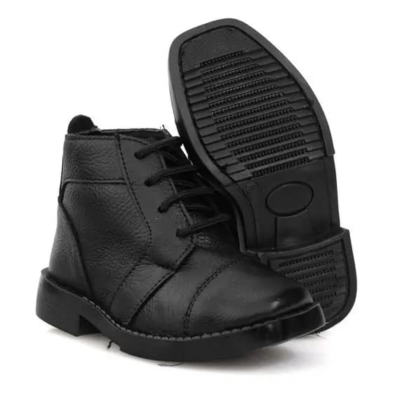 Bota Botina Infantil Casual Formal Couro Legitimo Criança Confortavel Leve