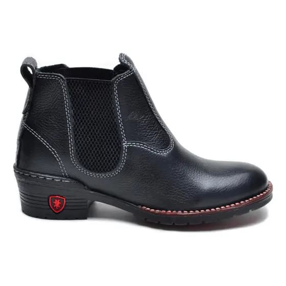 Botina Infantil Couro Premium Preta N 23 A 36 Criança Agro
