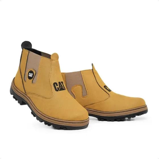 Botina Coturno Masculina Casual Confortavél Trabalho Couro Sintético Sola Adventure Estilo