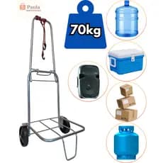 Carrinho De Mão DobráveL bagagem 70kg carga para Caixa Térmica Cooler Praia Feira Sacoleira Compra Maleiro