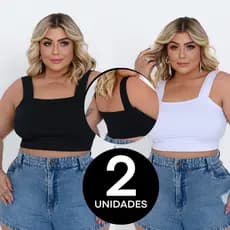 Kit 2 Cropped Academia Plus Size Alça Reforçada Copa Torcida Brasil Lançamento Curve Modelador Ajustável