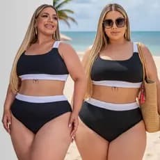 Biquini Plus Size Feminino Moda Maior Cintura Alta Zero Transparencia Modelador Até G4