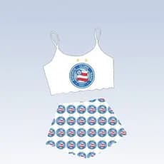 BABY DOLL BLOGUEIRA TIME SHORT BRANCO SUBLIMADO