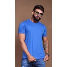 CAMISA MASCULINA 100% ALGODÃO, MANGA COM ACABAMENTO RIBANA