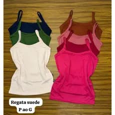 KIT COM 3 REGATAS ALCINHA FEMININA SUED TAMANHO G