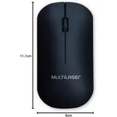 Mouse Sem Fio 2.4GHZ 1200DPI Usb Preto Multi (Multilaser) - MO307