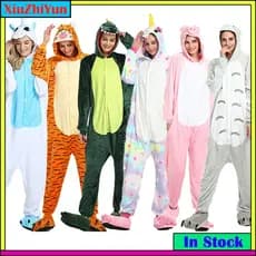 2025 Flanela Onesies Adultos Animal Pijamas Dinossauro Feminino Masculino Cosplay Traje Dos Desenhos Animados Ponto