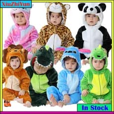 Bebê Recém-Nascido Ponto Unicórnio Leão Animal Dos Desenhos Animados Macacão Roupas Meninas Pijamas Manga Longa Com Capu
