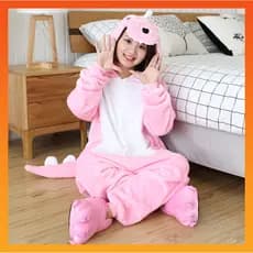 Kigurumi Dinossauro Rosa Vaca Pikachu Pontos De Flanela Pijamas Mulheres Homens Adormecidos Fatos De Salto Costura Animal