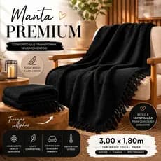 Manta Premium Grande 3,00M X 180 M– Ideal para Sofá, Cama e Poltronas Decoração Elegante para Sala Moderna