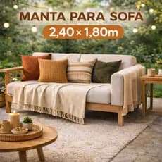 Manta Para Sofá Gigante 2,40x1,80m Casal Algodão Promoção Decoração Direto da Fábrica Atacado