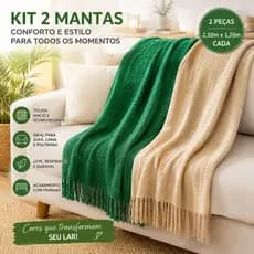 2 Mantas 2,10 x 1,20 Decorativas para Sua Casa – Conforto e Sofisticação em Cada Detalhe