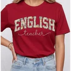 Camiseta Professora de Ingles English Teacher Estampada 100%algodao Casual