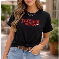 Camiseta Professora Teacher Things Coisas de Professora Ingles Atual Moderna