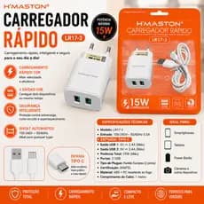 Carregador De Celular Rápido Lr17-2 2usb Tipo C 15w