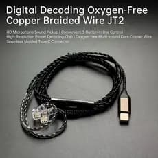 Cabo De Fone De Ouvido CCA JT2 Boca Plana Tipo-c Decodificação digital DAC Linha Intercambiável 0.75/0.78 Pinos Com Micr