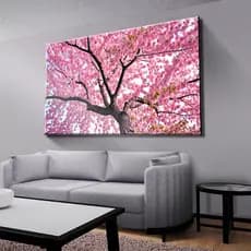 Quadro Decorativo Árvore Rosa Mosaico Sala Quarto Escritório