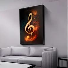 Quadro Decorativo Nota Musical Som Mosaico Sala Quarto Escritório