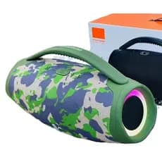 Caixa de Som Bombox 3 Bluetooth 23cm Portátil Grave Potente USB FM Luz LED RGB