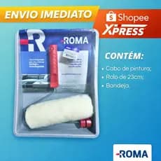 Kit Pintura 3 Peças Roma Flex Rolo de Lã + Garfo + Bandeja Para Parede
