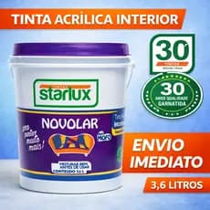 Tinta Acrílica Interior Starlux Novolar 3,6L Fosco Antimofo Alta Cobertura