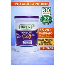 Tinta Acrílica Interior Starlux Novolar 15L Fosco Antimofo Alta Cobertura