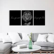 quadro de leao para sala Leão De Juda Nunca Foi sorte Sempre Foi Deus Quadros Decorativos