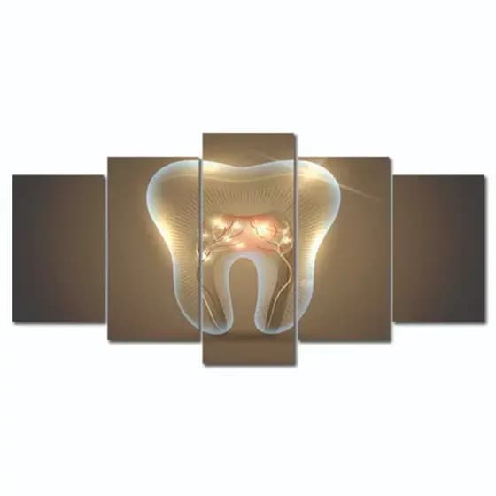 Quadro Decorativo 5 peças Para Consultório De Dentista