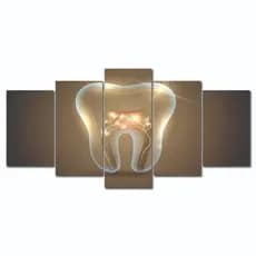Quadro Decorativo 5 peças Para Consultório De Dentista