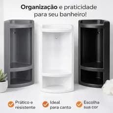 Cantoneira Porta Shampoo Sabonete Banheiro Resistente – Organize seu Banheiro com Elegância"