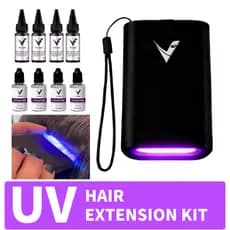 Kit Extensão Cabelo V-Light Profissional + Cola UV Invisível + Removedor