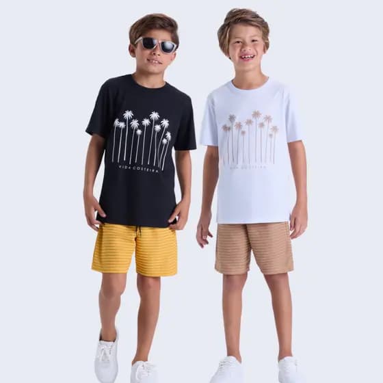 Conjunto Menino Infantil de Verão Tropical