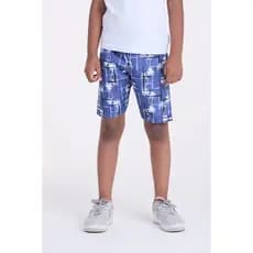 Bermuda Infantil Tactel Coqueiros Azul