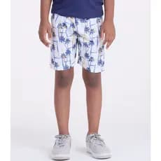 Bermuda Infantil Tactel Coqueiros Branco