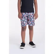 Bermuda Infantil Tactel Geométrico Vermelho