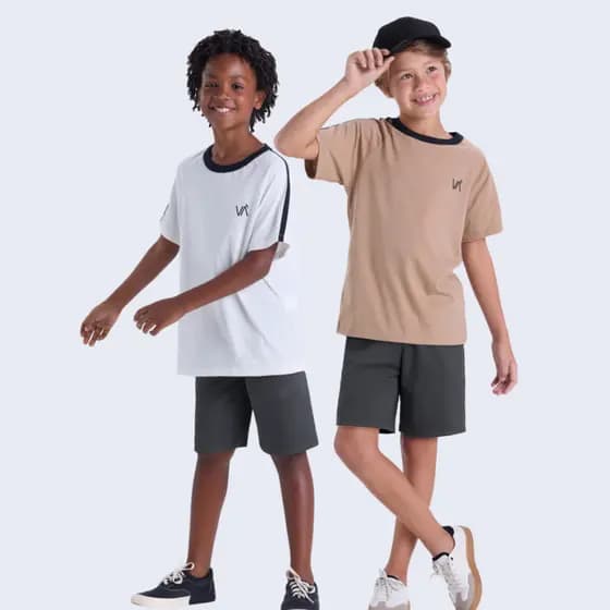 Conjunto Infantil Masculino de Verão Faixas