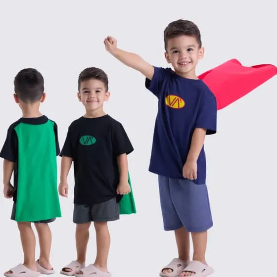 Conjunto Infantil Masculino de Verão Super VA - Super-Herói