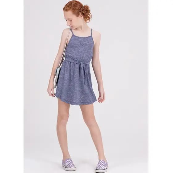 Vestido Infantil Alcinha Laço Marinho