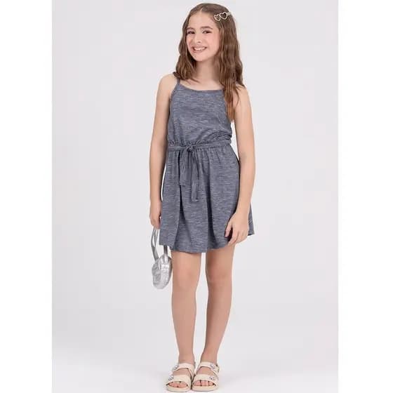 Vestido Infantil Alcinha Laço Chumbo