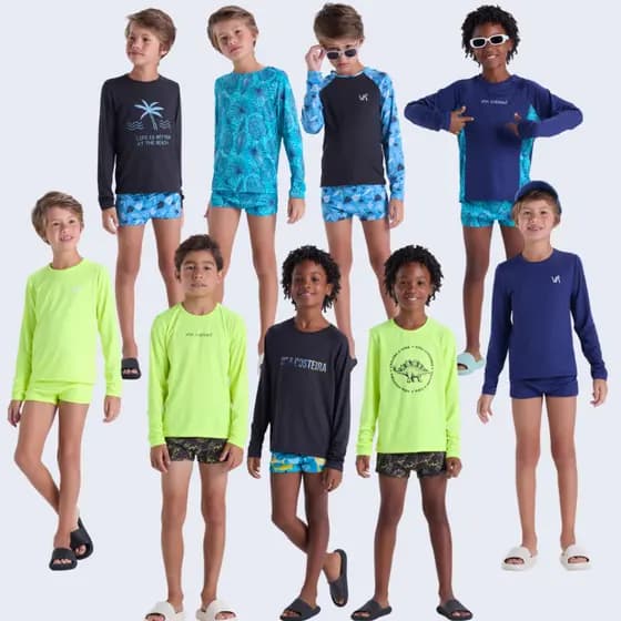 Conjunto Praia Infantil para Meninos com Proteção Solar e Estilo